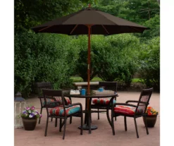 Northlight 9' Brown Market Wood Patio Umbrella -Garden Oasis 810576088 1