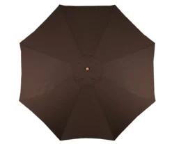 Northlight 9' Brown Market Wood Patio Umbrella -Garden Oasis 810576088 2