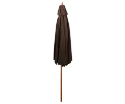 Northlight 9' Brown Market Wood Patio Umbrella -Garden Oasis 810576088 3