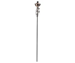 64.5" Brushed Copper Floral Motif Oil Patio Torch -Garden Oasis 810576094 2