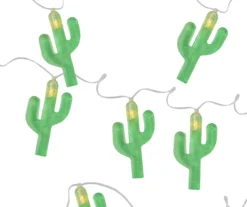 Northlight Green Cactus LED Wide Angle Light Set, 10-Lights -Garden Oasis 810576095 2