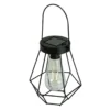 Northlight Black Geometric Hanging Solar Lantern -Garden Oasis 810576103