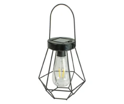 Northlight Black Geometric Hanging Solar Lantern -Garden Oasis 810576103 4