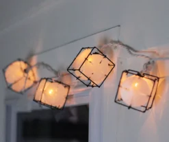 Sienna White & Black Lantern Mini Light Set, 10-Lights -Garden Oasis 810576135 2