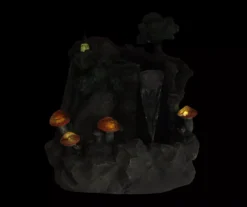 Northlight Home & Mushroom Near Waterfall Solar Polystone Fountain -Garden Oasis 810576146 5