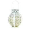 Northlight White Floral Cutout LED Solar Lantern -Garden Oasis 810576150