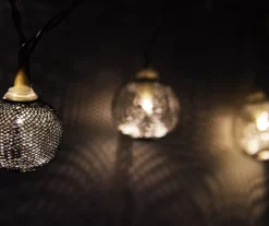 Sienna Silver Mesh Globe LED Micro Wide Angle Light Set, 10-Lights -Garden Oasis 810576208 2