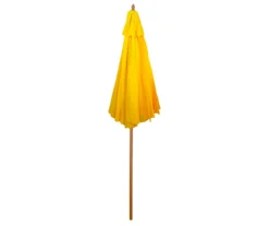 Northlight 9' Yellow Market Wood Patio Umbrella -Garden Oasis 810576292 3