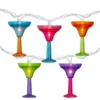 Northlight Multi-Color Martini Glass Mini Light Set, 10-Lights -Garden Oasis 810576294