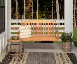 Honey Brown Hardwood Porch Swing