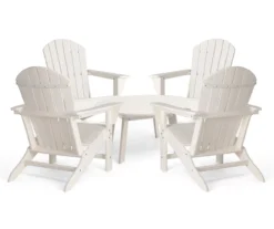 Glitzhome 5-Piece Adirondack Outdoor Chair & Coffee Table Set -Garden Oasis 810581950 1