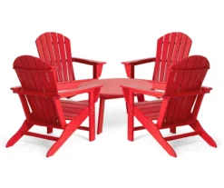 Glitzhome 5-Piece Adirondack Outdoor Chair & Coffee Table Set -Garden Oasis 810582011 1