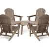 Glitzhome 5-Piece Adirondack Outdoor Chair & Coffee Table Set -Garden Oasis 810582012 1