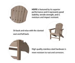 Glitzhome 5-Piece Adirondack Outdoor Chair & Coffee Table Set -Garden Oasis 810582012 5
