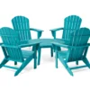 Glitzhome 5-Piece Adirondack Outdoor Folding Chair & Coffee Table Set -Garden Oasis 810582015 1
