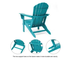 Glitzhome 5-Piece Adirondack Outdoor Folding Chair & Coffee Table Set -Garden Oasis 810582015 5