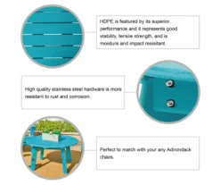 Glitzhome 5-Piece Adirondack Outdoor Folding Chair & Coffee Table Set -Garden Oasis 810582015 6