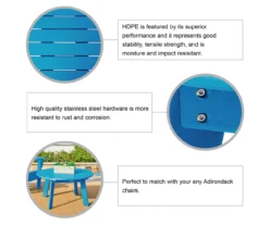 Glitzhome 5-Piece Adirondack Outdoor Folding Chair & Coffee Table Set -Garden Oasis 810582018 6