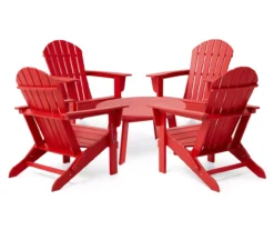 Glitzhome 5-Piece Adirondack Outdoor Folding Chair & Coffee Table Set -Garden Oasis 810582019 1