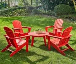 Glitzhome 5-Piece Adirondack Outdoor Folding Chair & Coffee Table Set -Garden Oasis 810582019 3