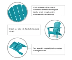 Glitzhome Adirondack Outdoor Folding Chairs, 2-Pack -Garden Oasis 810582224 4