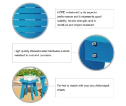 Glitzhome Adirondack Outdoor Side Table -Garden Oasis 810582311 5