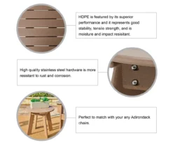 Glitzhome Adirondack Outdoor Side Table -Garden Oasis 810582314 5