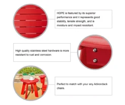 Glitzhome Adirondack Outdoor Side Table -Garden Oasis 810582316 5