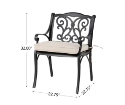Glitzhome Cast Aluminum Cushioned Patio Dining Chairs, 2-Pack -Garden Oasis 810582321 6