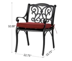 Glitzhome Cast Aluminum Cushioned Patio Dining Chairs, 2-Pack -Garden Oasis 810582322 5