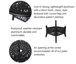 Cast Aluminum Patio Dining Table -Garden Oasis 810582325 4