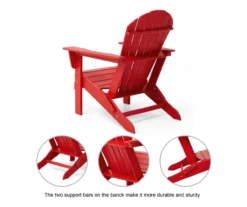 Glitzhome Adirondack Outdoor Folding Chairs, 2-Pack -Garden Oasis 810582327 4