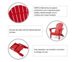 Glitzhome Adirondack Outdoor Folding Chairs, 2-Pack -Garden Oasis 810582327 5