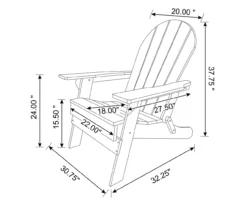 Glitzhome Adirondack Outdoor Folding Chairs, 2-Pack -Garden Oasis 810582327 6
