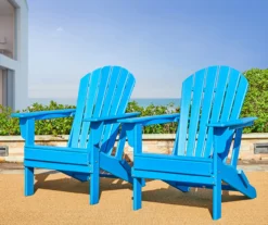 Glitzhome Adirondack Outdoor Folding Chairs, 2-Pack -Garden Oasis 810582330 2