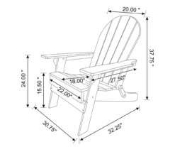 Glitzhome Adirondack Outdoor Folding Chairs, 2-Pack -Garden Oasis 810582330 5