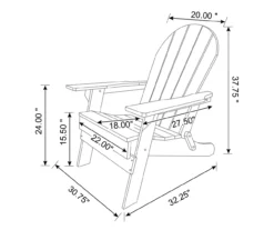 Glitzhome Adirondack Outdoor Folding Chairs, 2-Pack -Garden Oasis 810582333 5