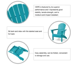 Glitzhome 5-Piece Adirondack Folding Chair & BTU Gas Fire Pit Table Set -Garden Oasis 810582383 6
