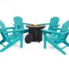 Glitzhome 5-Piece Adirondack Folding Chair & BTU Gas Fire Pit Table Set