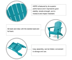 Glitzhome 5-Piece Adirondack Folding Chair & BTU Gas Fire Pit Table Set -Garden Oasis 810582387 7