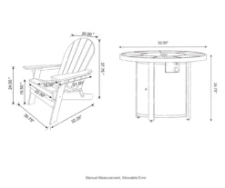 Glitzhome 5-Piece Adirondack Folding Chair & BTU Gas Fire Pit Table Set -Garden Oasis 810582387 8