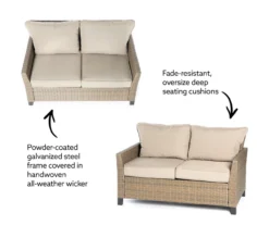 Broyhill Yorktown All-Weather Wicker Cushioned Patio Loveseat -Garden Oasis 810585405 X0 1