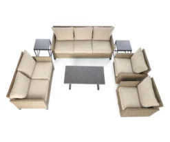 Broyhill Yorktown All-Weather Wicker Cushioned Patio Sofa -Garden Oasis 810585406 0205