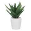 Artificial Aloe Plant In White Ribbed Ceramic Pot -Garden Oasis 810587109 1