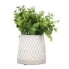 Artificial Greenery In White Zigzag Cement Pot -Garden Oasis 810587162 A0