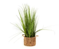 29" Artificial Grass In Basket With Handles