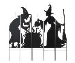 Silhouette Witches & Cauldron 5-Piece Yard Stake Set