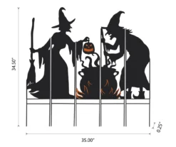 Silhouette Witches & Cauldron 5-Piece Yard Stake Set -Garden Oasis 810587771 5