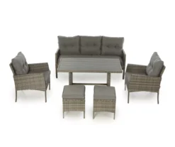 Valencia All-Weather Wicker Cushioned Patio Sofa & Ottoman Set -Garden Oasis 810587797 810587798 810587799 A0