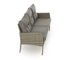 Valencia All-Weather Wicker Cushioned Patio Sofa & Ottoman Set -Garden Oasis 810587798 2